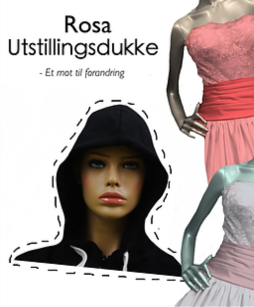 bookcover rosa utstillingsdukke